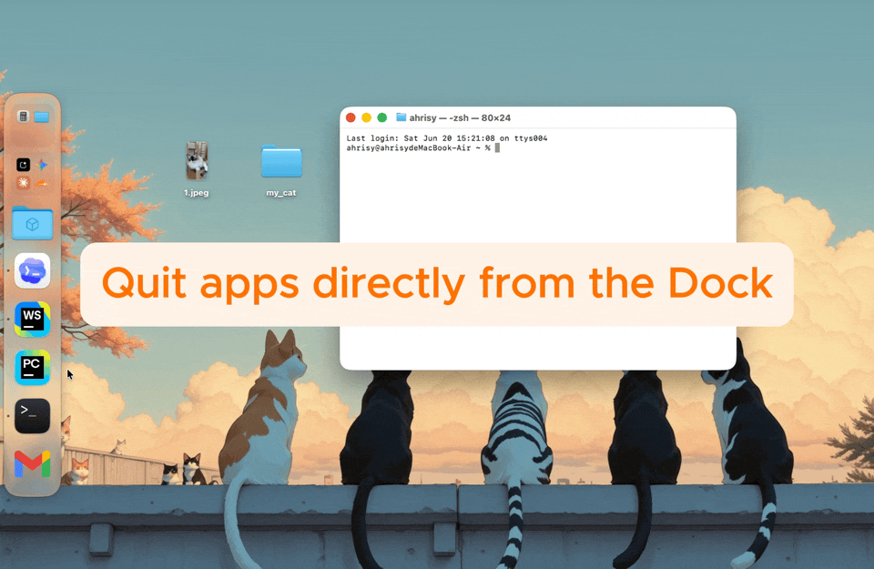 Quit Apps from the Dock